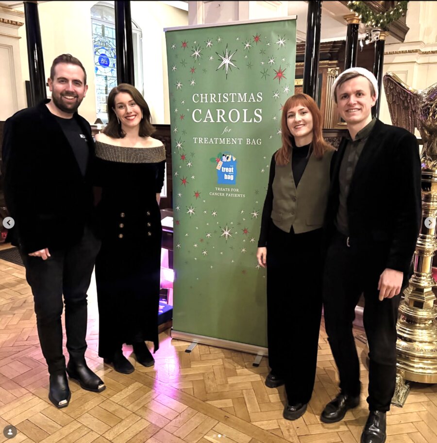 Flat Mates Quartet at Christmas Carols for Treatment Bag